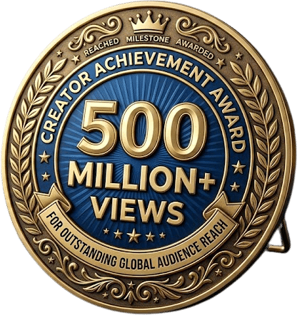 Creator Achievement Award 500 Million+ Views badge