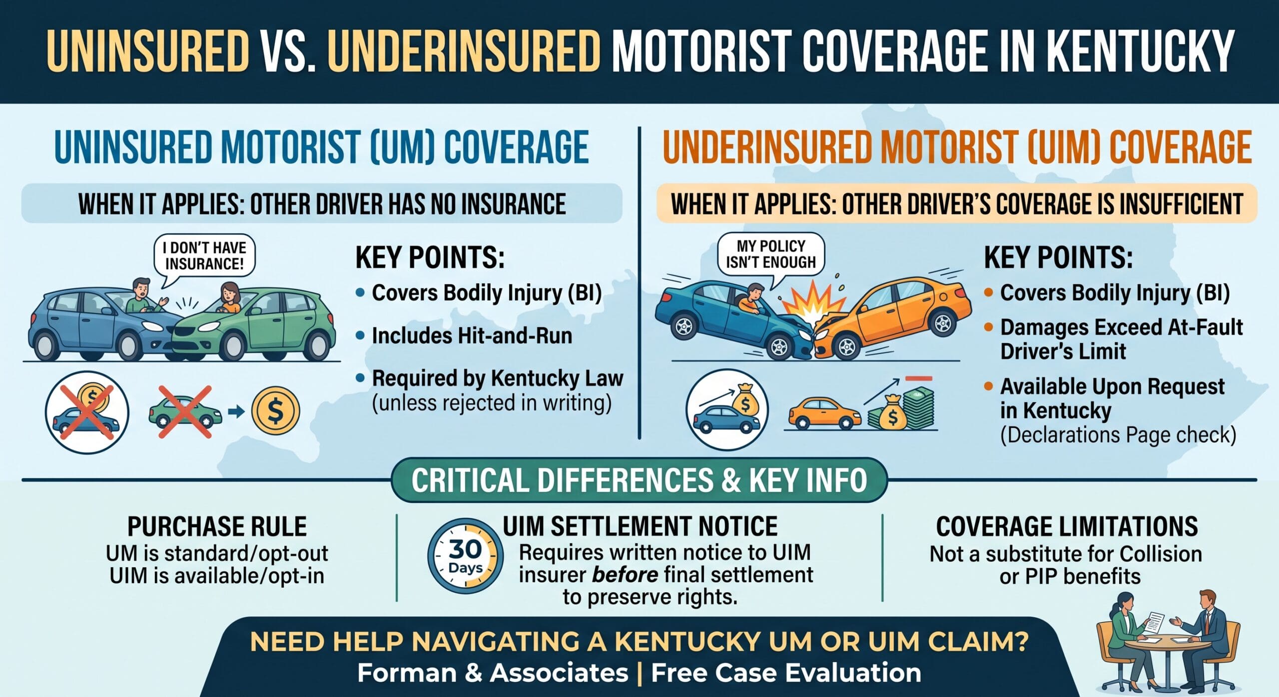 Uninsured vs. Underinsured Motorist Coverage in Kentucky