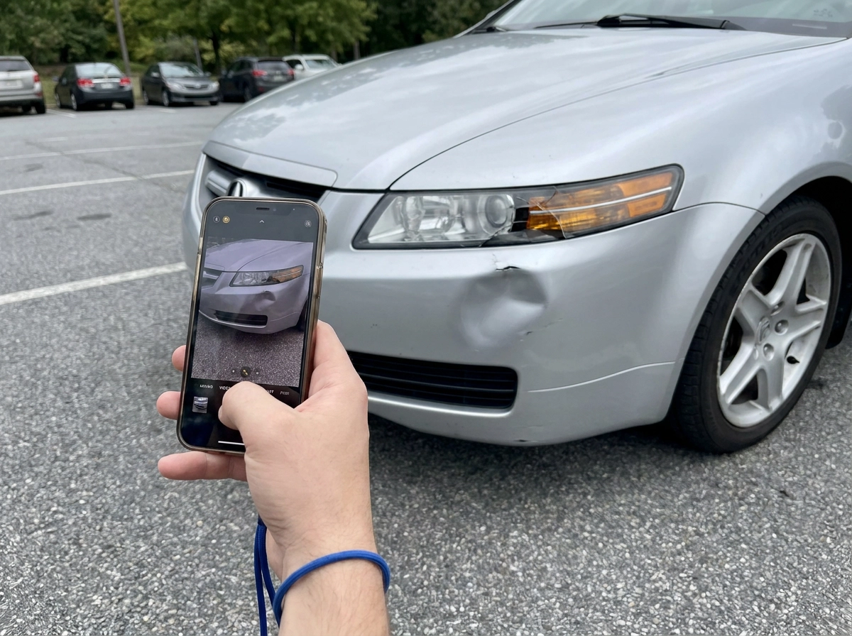 Car accident scene on a Louisville road