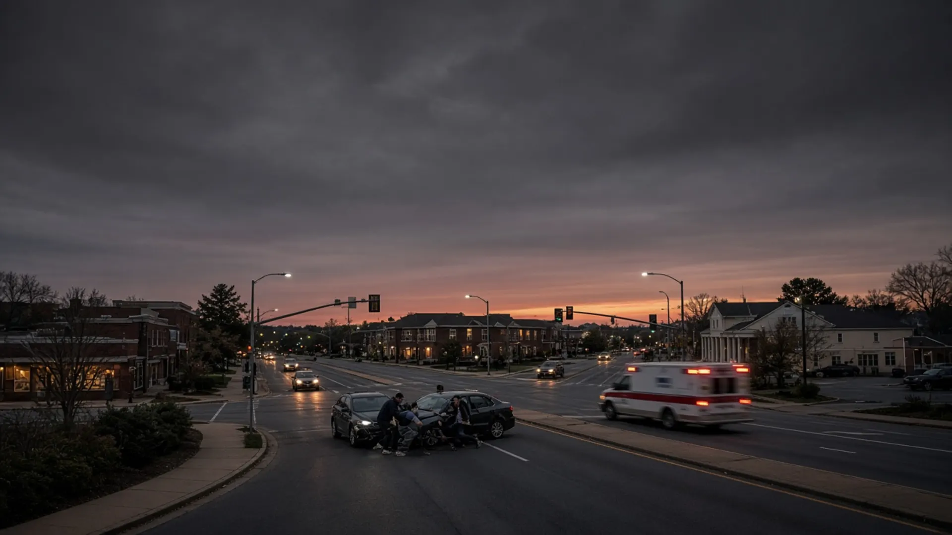 Danville, KY personal injury lawyer — T-bone collision at a signaled bypass intersection with an ambulance passing in Danville