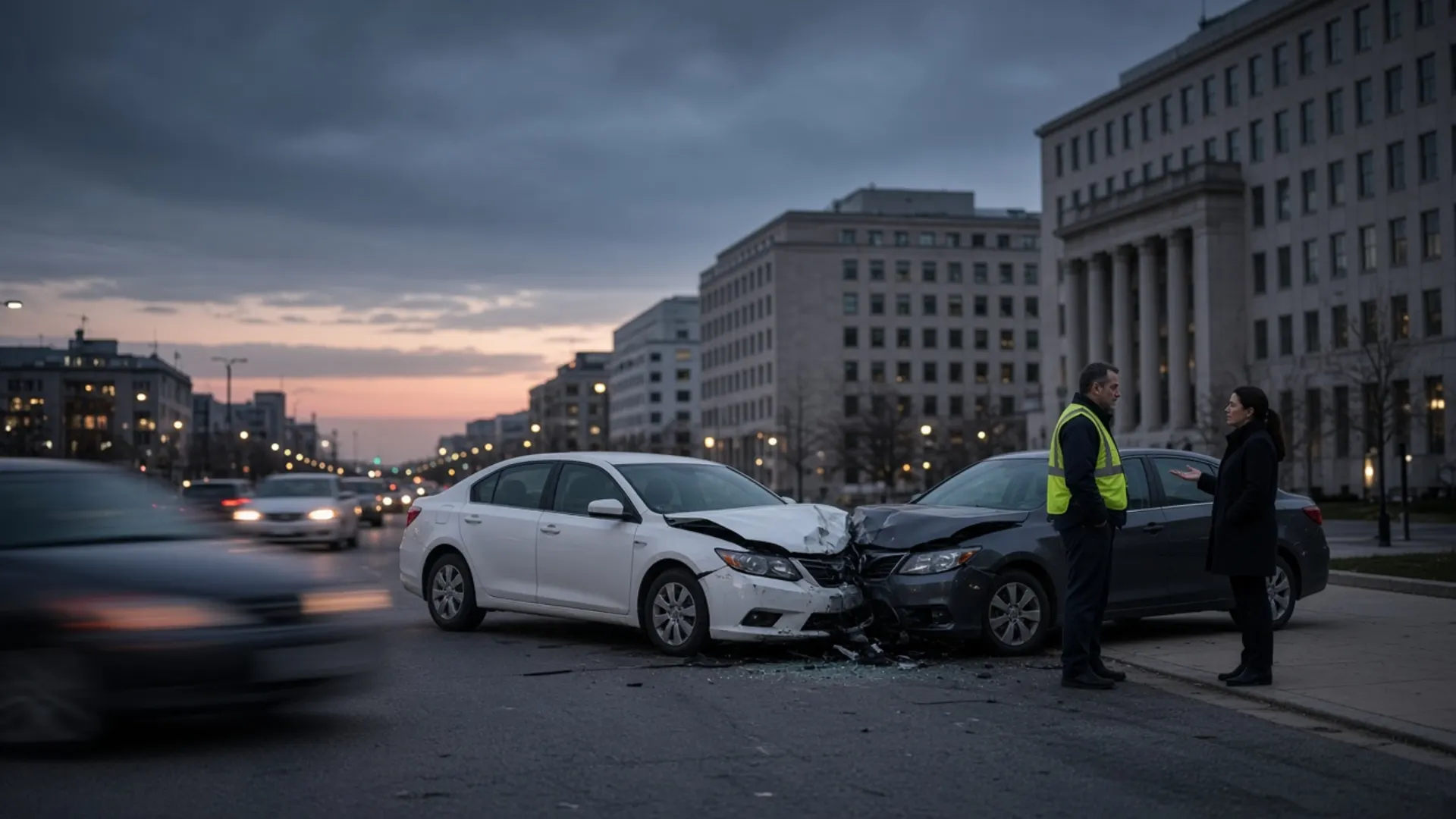 Frankfort, KY personal injury lawyer — Two-car crash downtown near government buildings in Frankfort