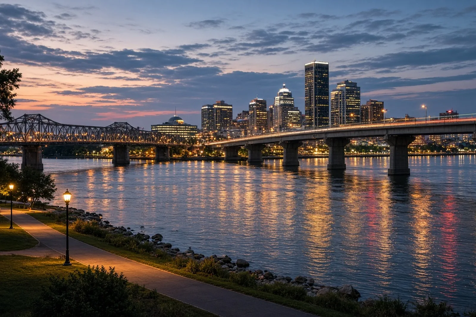 Ohio River bridges between Jeffersonville, Indiana and Louisville, where a personal injury lawyer handles cross-river crashes