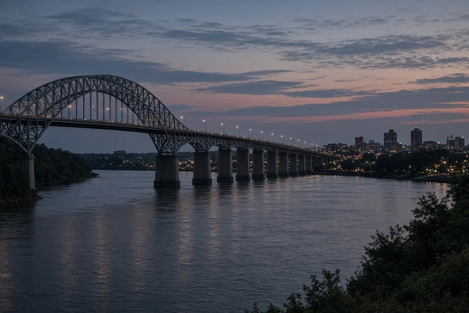 Interstate bridge traffic near New Albany, Indiana, where a personal injury lawyer handles cross-river crashes